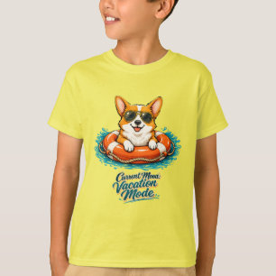 Süßes Corgi-Sommerurlaubs-Modus-T-Shirt T-Shirt