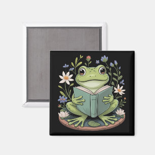 Süßes Cottagecore-Blumenfrosch-Ästhetik-Natur Magnet