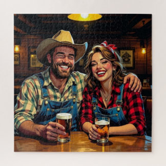 Süßes Cowboy-Country- und Western-Bar-Paar