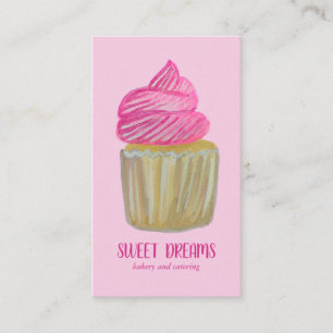 Süßes Cupcake Catering Bäckerei Pink CUSTOM Visitenkarte
