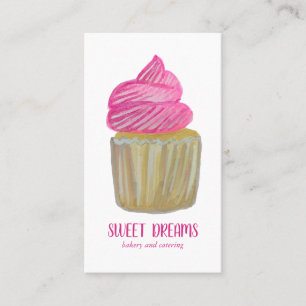 Süßes Cupcake Catering Bäckerei Pink CUSTOM Visitenkarte