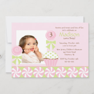 Süßes Cupcake Foto Geburtstag Einladung