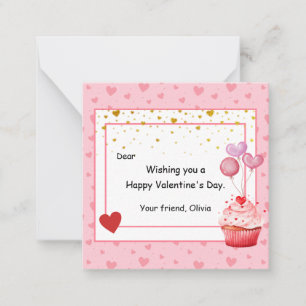 Süßes Cupcake Valentinstag für Kinder Mitteilungskarte
