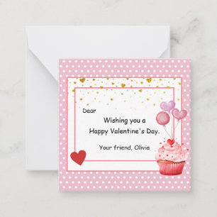 Süßes Cupcake Valentinstag für Kinder Mitteilungskarte
