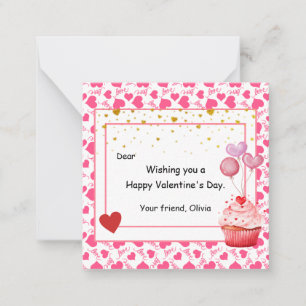 Süßes Cupcake Valentinstag für Kinder Mitteilungskarte