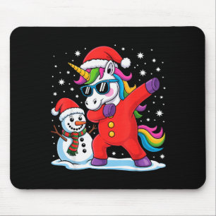 Süßes Dabbing-Einhorn Lustiger Weihnachtsmann-Schn Mousepad