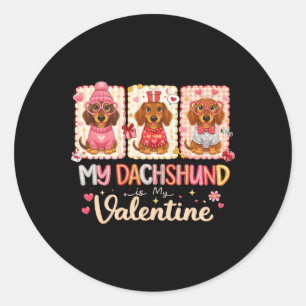 Süßes Dachshund-Valentinsgeschenk für Hunde-Liebha Runder Aufkleber