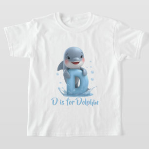 Süßes Delfin-Kinder-T-Shirt   D steht für Delfin A T-Shirt