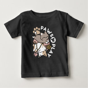 Süßes Design mit spielenden Katzen – Lustige Pfote Baby T-shirt
