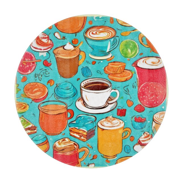 Süßes Dessert & Drink Art Schneidebrett (Vorderseite)