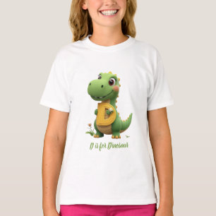 Süßes Dinosaurier-Kinder-T-Shirt   D steht für Din T-Shirt