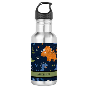 Süßes Dinosaurier-Muster Bunt Edelstahlflasche
