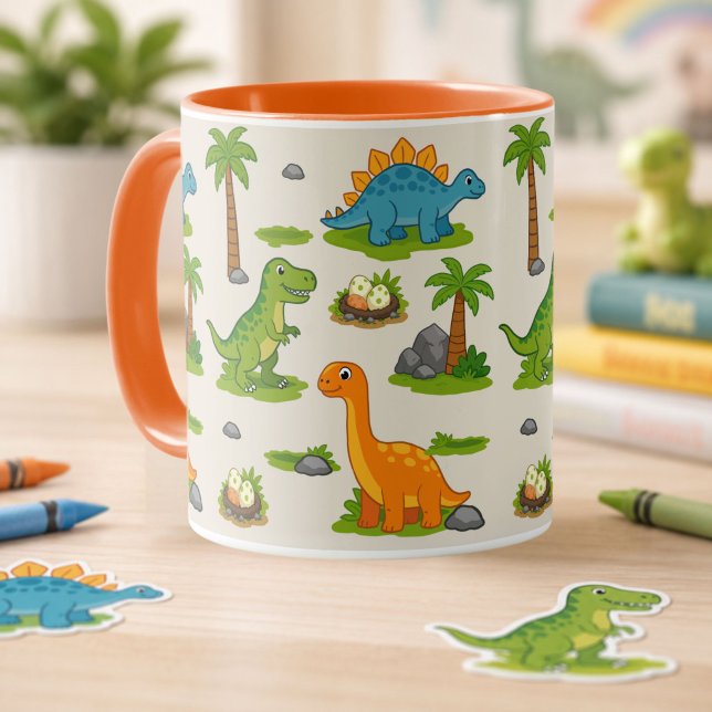 Süßes Dinosaurier-Muster für Kinder  Tasse (Von Creator hochgeladen)