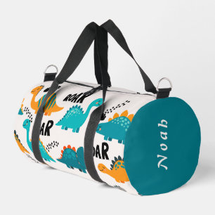 Süßes Dinosaurier-Muster Individueller Name für Ki Duffle Bag