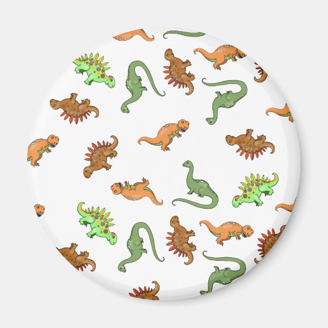 Süßes Dinosaurier-Muster Magnet (Vorne)