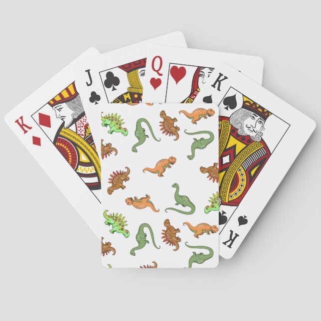 Süßes Dinosaurier-Muster Spielkarten (Rückseite)