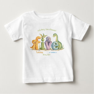 Süßes Dinosaurier-Themen-Geburtstagsfeier Baby T-shirt