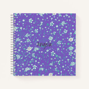 Süßes Doodle-Blumen-Notizbuch anpassbar Notizbuch