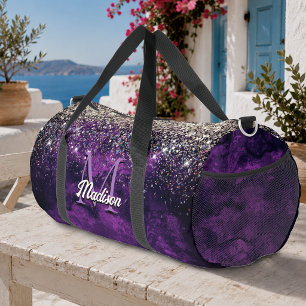 Süßes dunkelviolettes goldenes falsches Glitter-Mo Duffle Bag