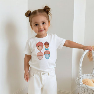 Süßes Eichel-Charakter-Shirt | Herbst-Baby-T-Shirt Baby T-shirt