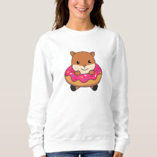 Süßes Eichhörnchen Funny Animes in Donut Pink Sweatshirt