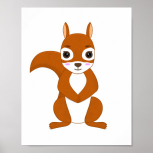 Süßes Eichhörnchen Kawaii Poster