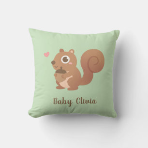 Süßes Eichhörnchen liebt Eicheln Babyzimmer Dekor Kissen