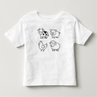 Süßes & Einfaches Bauernhoftier-Umriss-T-Shirt
