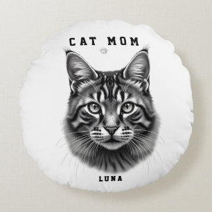 Süßes einfaches Design, individuelle Katze Mama sc Rundes Kissen
