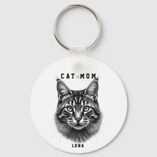 Süßes einfaches Design, individuelle Katze Mama sc Schlüsselanhänger