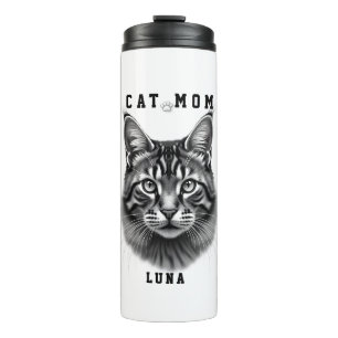Süßes einfaches Design, individuelle Katze Mama sc Thermosbecher
