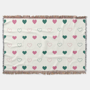 Süßes einfaches Herz Nahtlos rosa / creme Decke