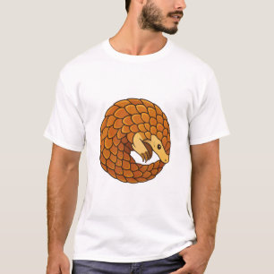 Süßes eingerolltes Pangolin-Introvert-Tier T-Shirt