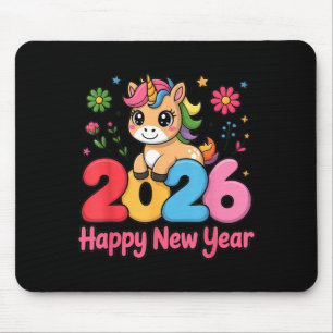 Süßes Einhorn 2026 Pferdejahr Frohes Neues Jahr Ka Mousepad