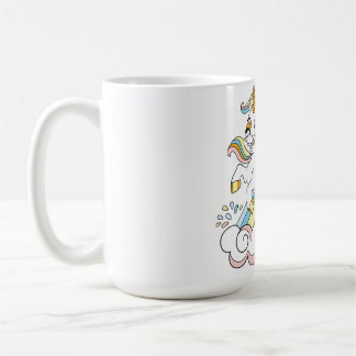 Süßes Einhorn auf einem Regenbogen Kaffeetasse