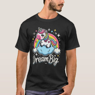 Süßes Einhorn auf Wolken-Regenbogen-Träume groß fü T-Shirt