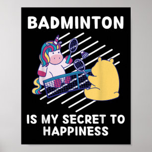 Süßes Einhorn Badminton Ist Mein Geheimnis Zum Glü Poster