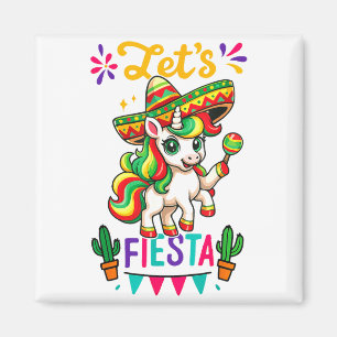 Süßes Einhorn Cinco De Mayo Lass uns Fiesta Mexika Magnet
