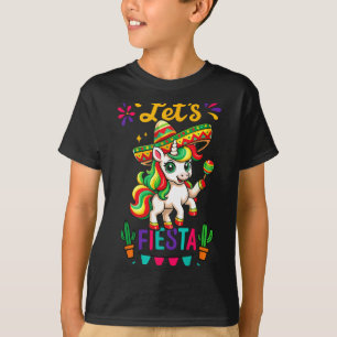 Süßes Einhorn Cinco de Mayo, lasst uns Fiesta Mexi T-Shirt