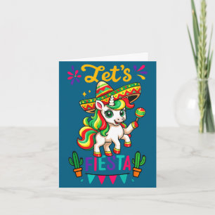 Süßes Einhorn Cinco de Mayo lasst uns Fiesta mexik Karte