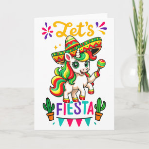 Süßes Einhorn Cinco De Mayo Lasst uns Fiesta Mexik Karte