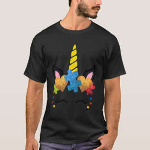 Süßes Einhorn Gesicht Autismus-Bewusstsein Kinder  T-Shirt