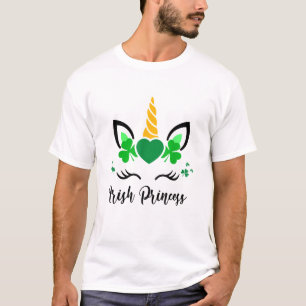 Süßes Einhorn Gesicht Shamrock Irisch Prinzessin S T-Shirt