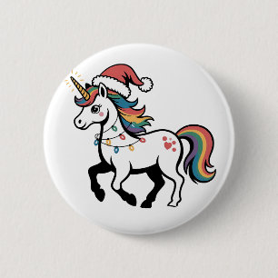 Süßes Einhorn Hirsch Rentier Weihnachtslichter Lus Button