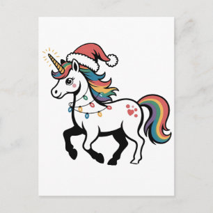 Süßes Einhorn Hirsch Rentier Weihnachtslichter Lus Einladungspostkarte