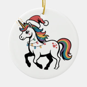 Süßes Einhorn Hirsch Rentier Weihnachtslichter Lus Keramik Ornament