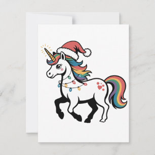 Süßes Einhorn Hirsch Rentier Weihnachtslichter Lus Mitteilungskarte