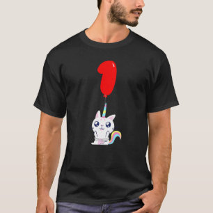 Süßes Einhorn-Katzchen 1. Geburtstag Kinder-Ballon T-Shirt