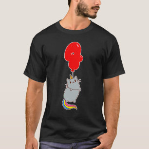 Süßes Einhorn Katze 4. Geburtstag Kinder Ballonpar T-Shirt