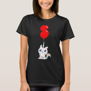 Süßes Einhorn Katze 5. Geburtstag Kinder Ballonpar T-Shirt